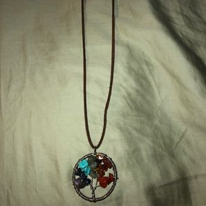 Wire wrap tree of life necklace